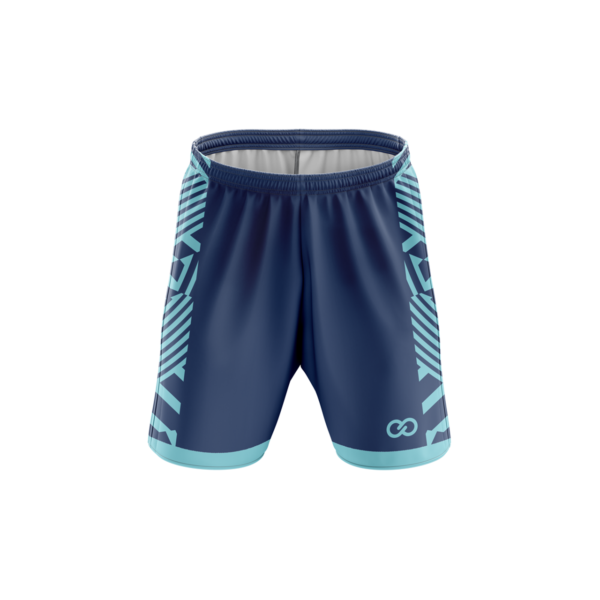 Navy and Cyan Soccer Shorts | Zebra Style Soccer Shorts | Wooter Apparel