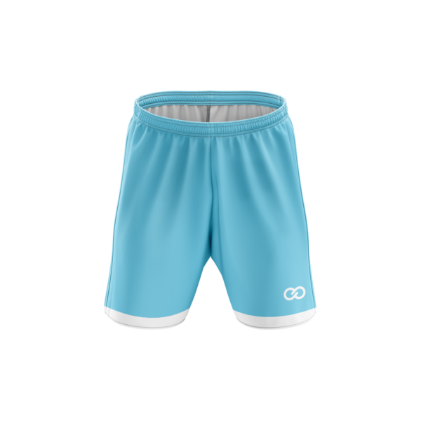 Cyan and White Soccer Shorts | Custom Light Blue Soccer Shorts | Wooter Apparel