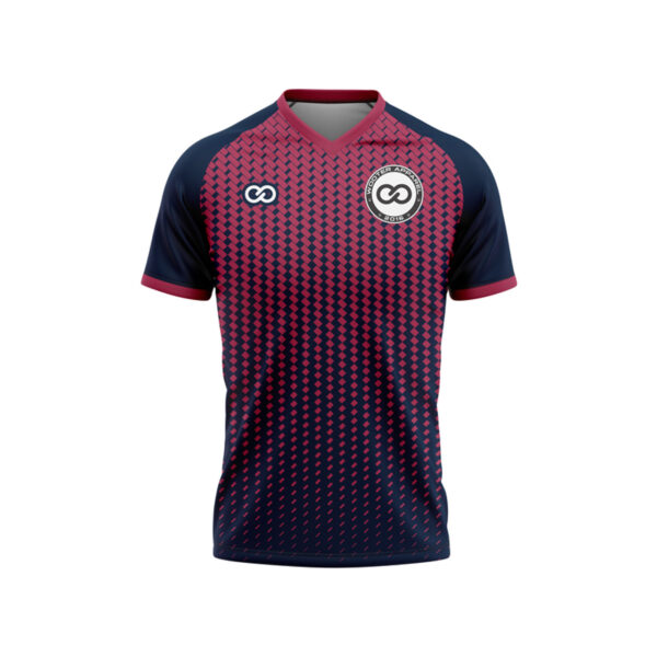 Halftone Soccer Jersey Design | Red and Navy Soccer Jersey | Buy Soccer Jerseys and Uniforms Online | Wooter Apparel