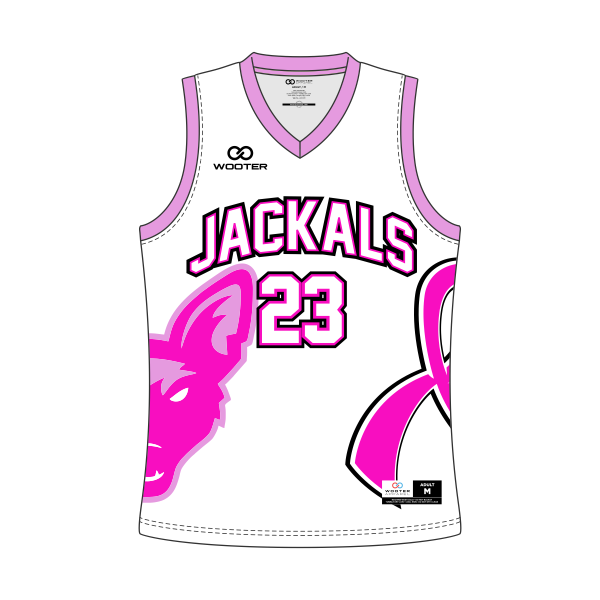 BSL Jamestown Jackals V-Neck Basketball Jerseys - Breast Cancer Awareness