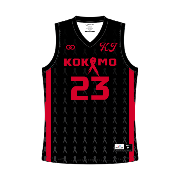 TBL Kokomo Bobkats V-Neck Basketball Jerseys - Black/Red